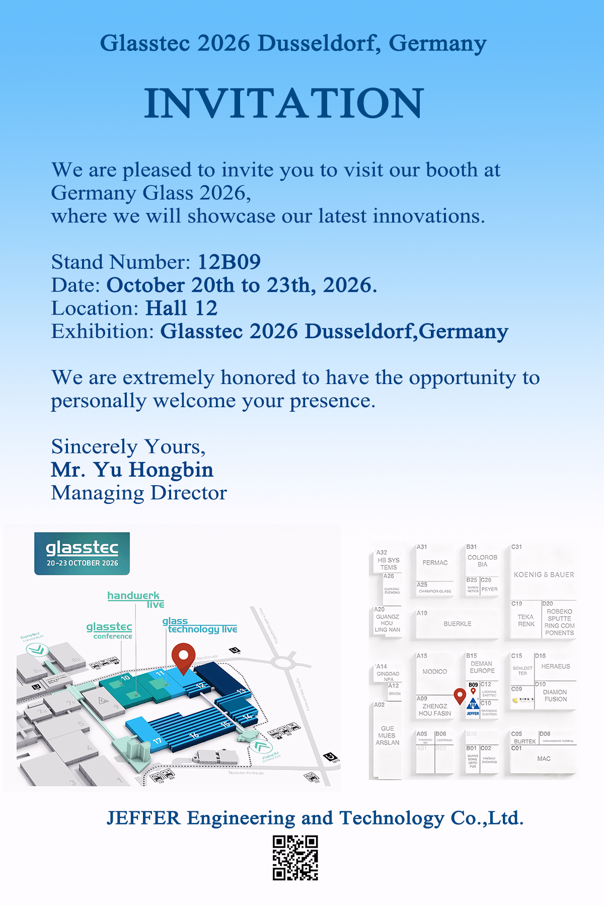 Últimos blogs da empresa sobre JEFFER Engineering irá expor na Glasstec 2026