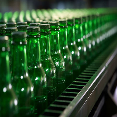 comprar Linha de produção de garrafas de vidro de 350 ml com sistema de controle PLC e serviço no exterior disponível Fabricação em linha